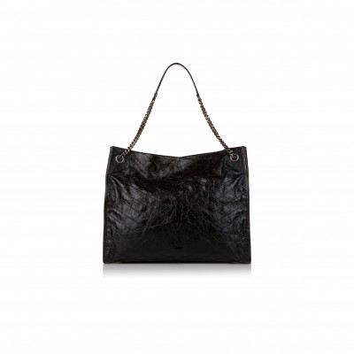 YSL NIKI LARGE QUILTED CRINKLED GLOSSED-LEATHER TOTE 19971654706912833 (39*31.5*12.5cm)